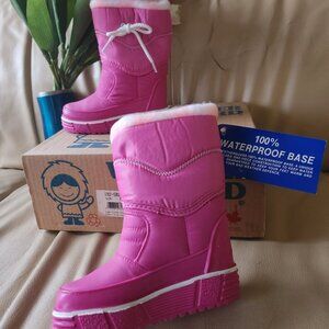 Barbie Pink Brand New Boots w/great tread, warm lining Sz Kids 8